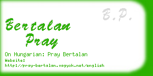 bertalan pray business card